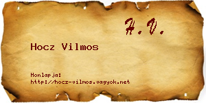 Hocz Vilmos névjegykártya